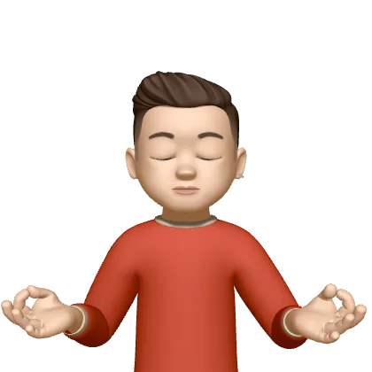 Memoji de Aitor con las manos juntas